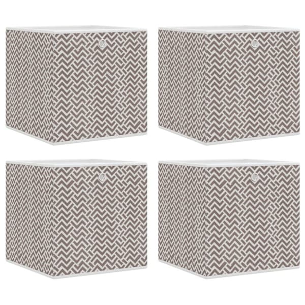 vidaXL Vikbar förvaringslådor 4 st brun 32x32x32 cm non-woven tyg