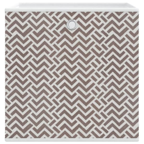 vidaXL Vikbar förvaringslådor 10 st brun 32x32x32 cm non-woven tyg
