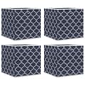 Miniatyrbild 3 av 11: vidaXL Vikbar förvaringslådor 4 st blå 32x32x32 cm non-woven tyg