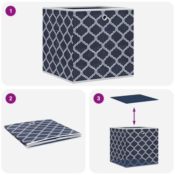 vidaXL Vikbar förvaringslådor 4 st blå 32x32x32 cm non-woven tyg