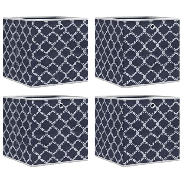vidaXL Vikbar förvaringslådor 4 st blå 32x32x32 cm non-woven tyg