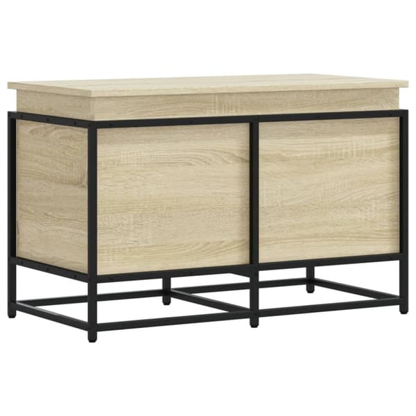 vidaXL opbevaringsboks med låg 80x40x51,5 cm konstrueret træ sonoma-eg