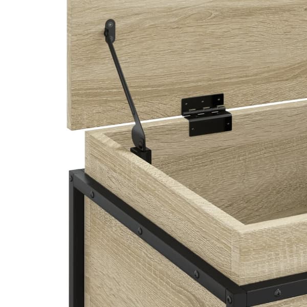 vidaXL opbevaringsboks med låg 80x40x51,5 cm konstrueret træ sonoma-eg