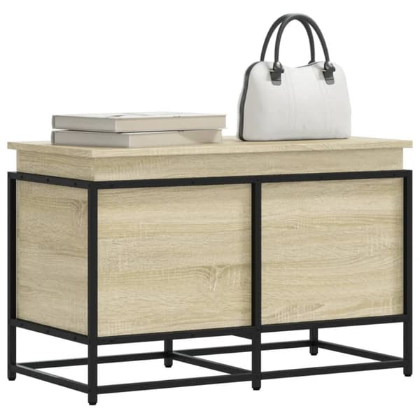 vidaXL opbevaringsboks med låg 80x40x51,5 cm konstrueret træ sonoma-eg
