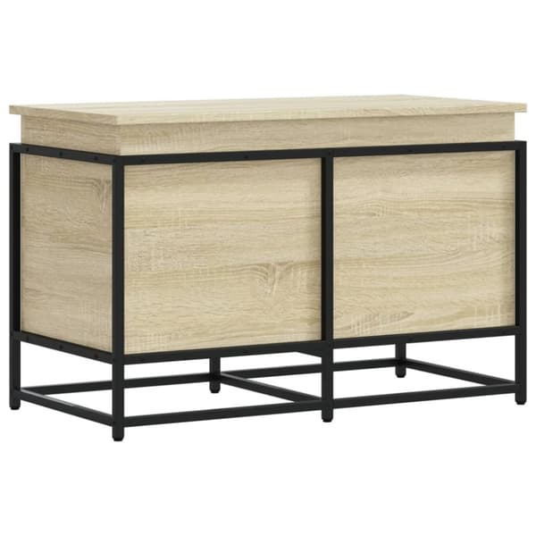 vidaXL opbevaringsboks med låg 80x40x51,5 cm konstrueret træ sonoma-eg