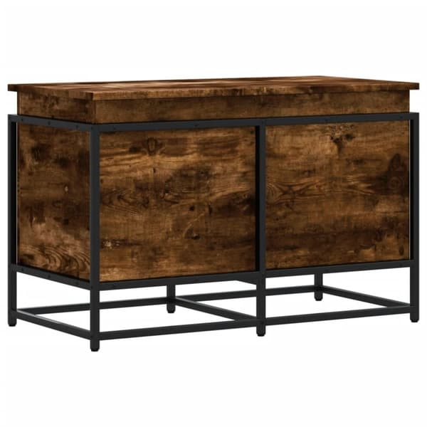 vidaXL opbevaringsboks med låg 80x40x51,5 cm konstrueret træ røget eg