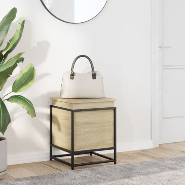 vidaXL opbevaringsboks med låg 40x40x51,5 cm konstrueret træ sonoma-eg