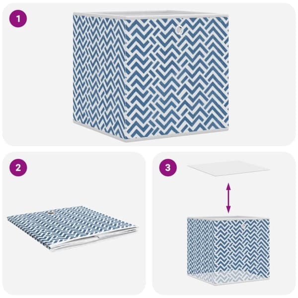 vidaXL opbevaringskasser 10 stk. 32x32x32 cm foldbare stof blå