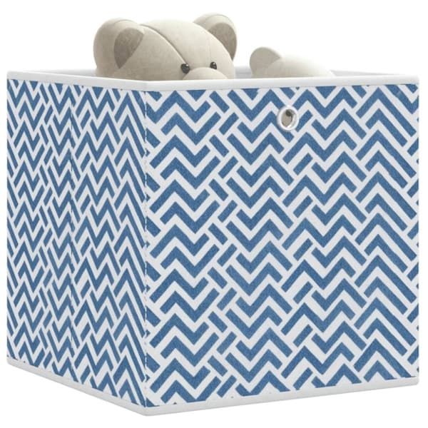 vidaXL opbevaringskasser 10 stk. 32x32x32 cm foldbare stof blå