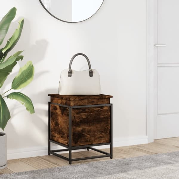 vidaXL Förvaringslåda lock rökfärgad ek 40x40x51,5 cm konstruerat trä