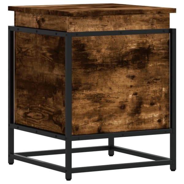 vidaXL Förvaringslåda lock rökfärgad ek 40x40x51,5 cm konstruerat trä