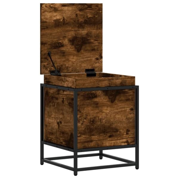 vidaXL Förvaringslåda lock rökfärgad ek 40x40x51,5 cm konstruerat trä