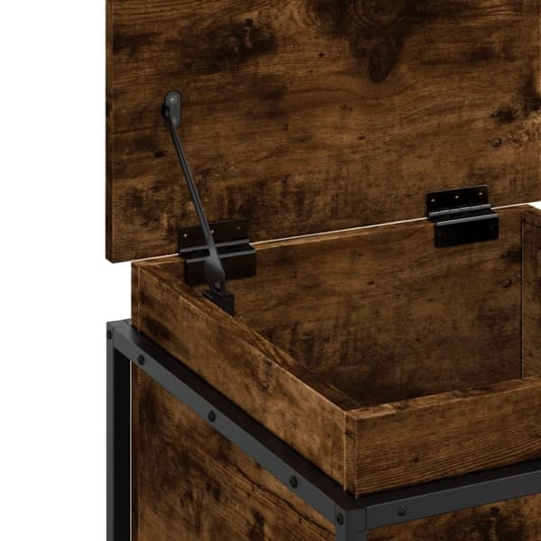 vidaXL Förvaringslåda lock rökfärgad ek 40x40x51,5 cm konstruerat trä