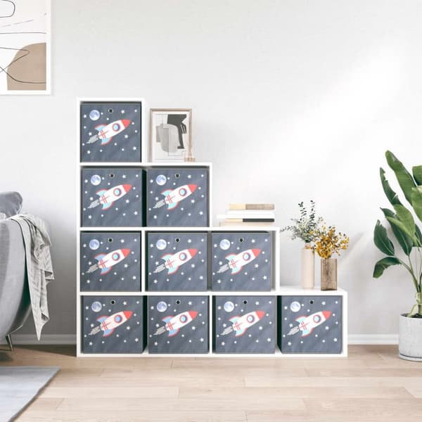 vidaXL Oppbevaringsbokser 10 stk grå 32x32x32 cm ikke-vevet stoff