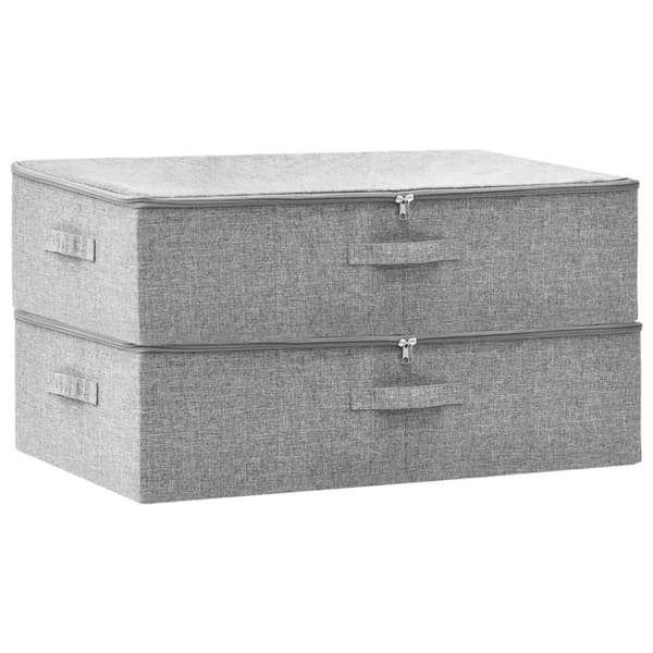 Förvaringslåda 2 st tyg 70x40x18 cm grå