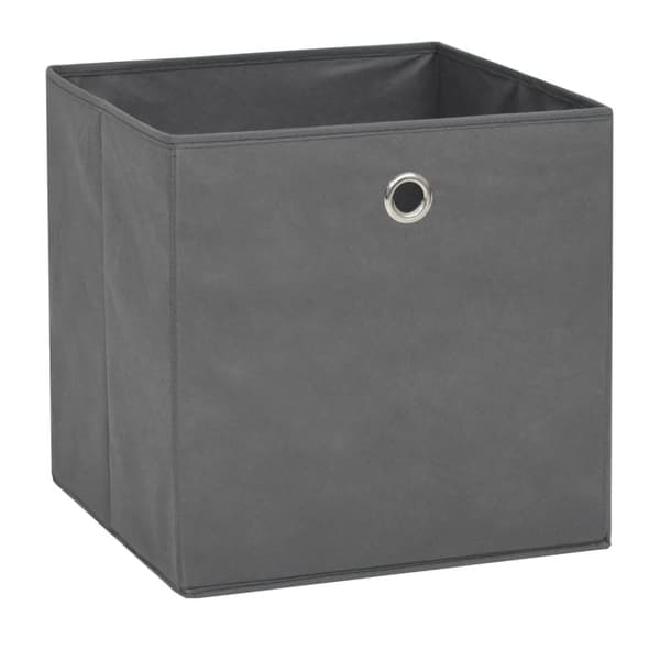 Förvaringslådor 10 st non-woven tyg 32x32x32 cm grå