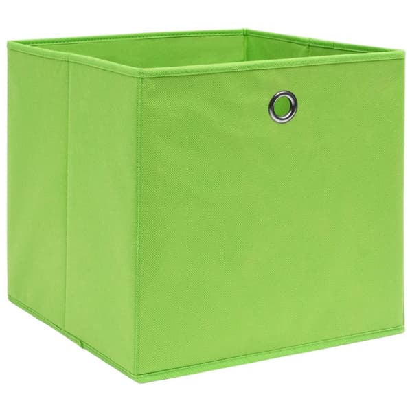 Förvaringslådor 10 st non-woven tyg 28x28x28 cm grön