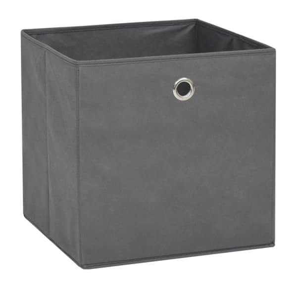 Förvaringslådor 4 st non-woven tyg 32x32x32 cm grå