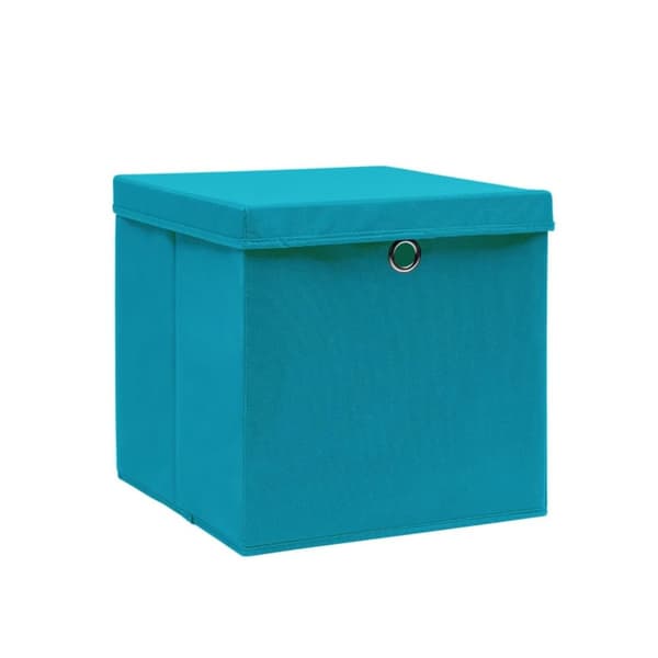 Förvaringslådor med lock 4 st 28x28x28 cm babyblå