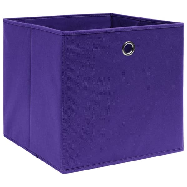 Förvaringslådor 4 st lila 32x32x32 cm tyg