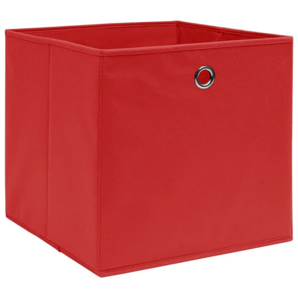 Förvaringslådor 4 st röd 32x32x32 cm tyg