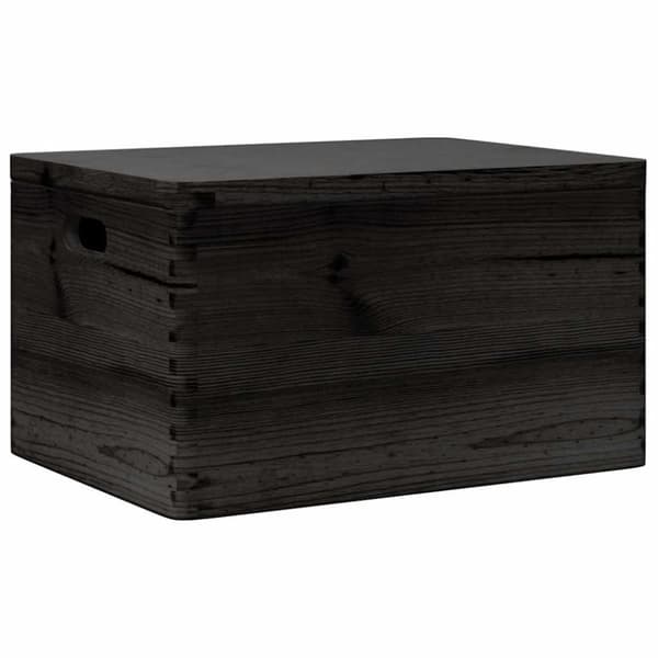 vidaXL puinen laatikko kannella ja kahvoilla musta 40x30x23cm