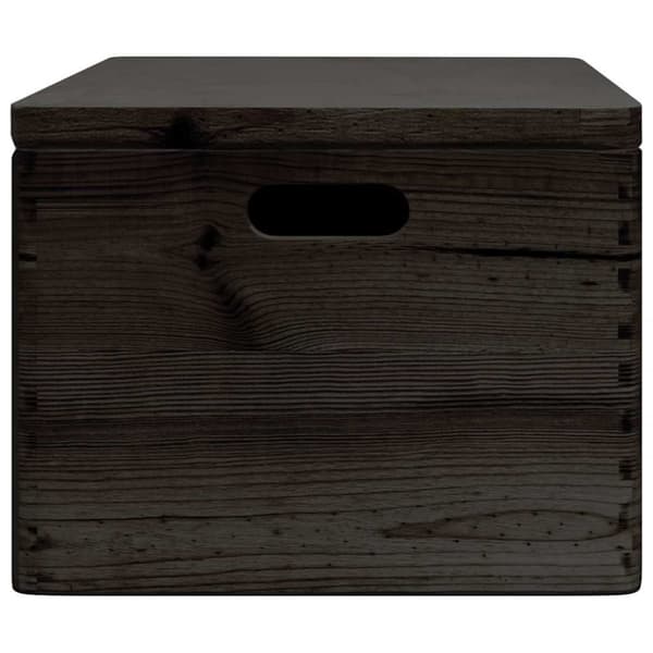 vidaXL puinen laatikko kannella ja kahvoilla musta 40x30x23cm