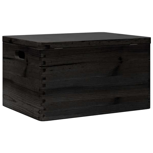 vidaXL puinen laatikko kannella ja kahvoilla musta 40x30x23cm