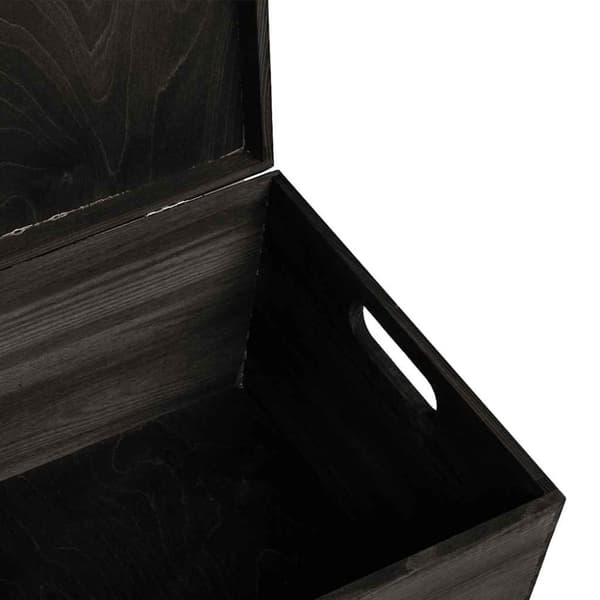 vidaXL puinen laatikko kannella ja kahvoilla musta 40x30x23cm