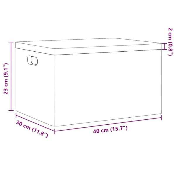 vidaXL puinen laatikko kannella ja kahvoilla musta 40x30x23cm