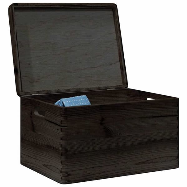 vidaXL puinen laatikko kannella ja kahvoilla musta 40x30x23cm