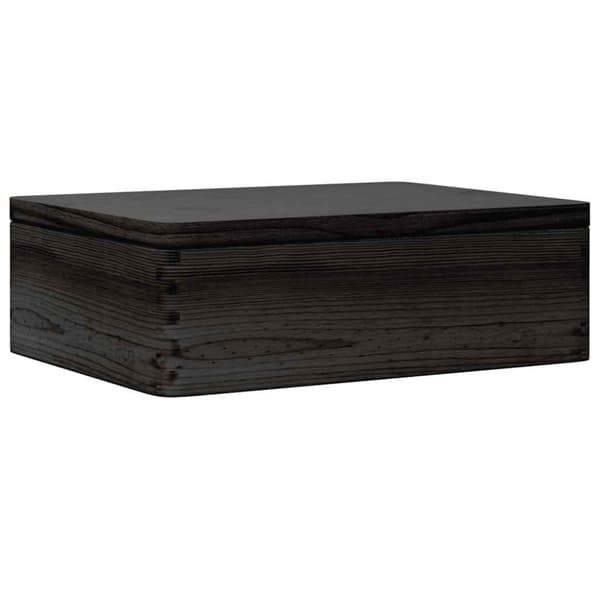 vidaXL Trekasse med lokk svart 40x30x13 cm heltre furu