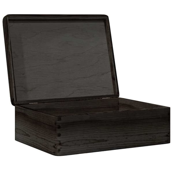 vidaXL Trekasse med lokk svart 40x30x13 cm heltre furu