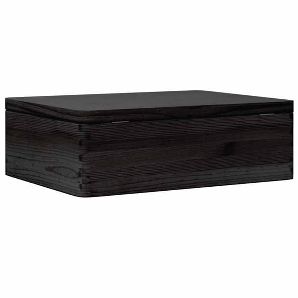 vidaXL Trekasse med lokk svart 40x30x13 cm heltre furu