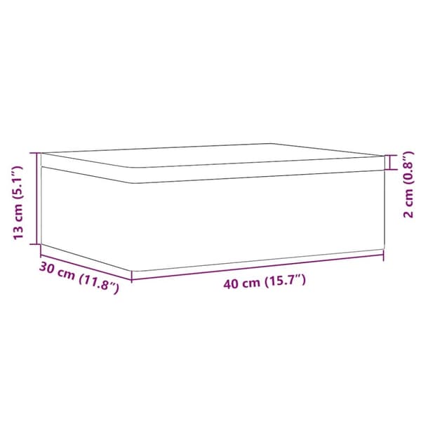 vidaXL Trekasse med lokk svart 40x30x13 cm heltre furu