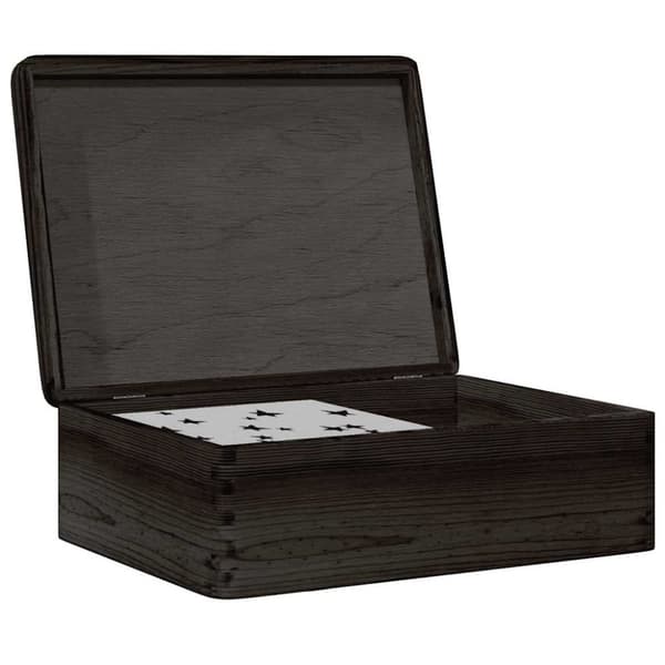 vidaXL Trekasse med lokk svart 40x30x13 cm heltre furu