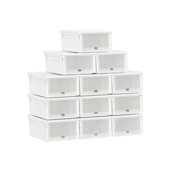 Skoboxar - Plastskoslagringsspelare med dörr - 27 x 34,5 x 19 cm - transparent