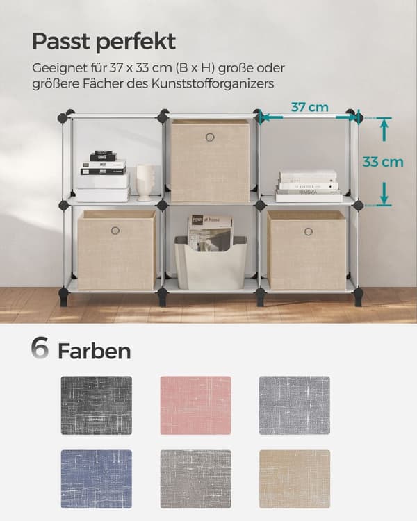 Lagringslådor - uppsättning av 6 - zandbeige
