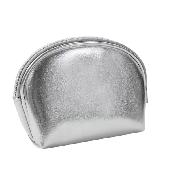 INF Stilig Seashell Clutch: Sølv PU-skinn sminkeveske