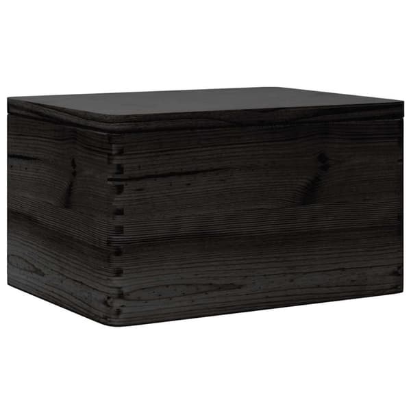 vidaXL Trälåda med lock svart 40x30x23 cm massiv furu