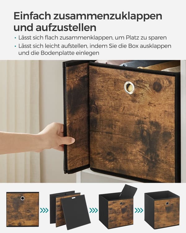 Opbevaringsbokse - Sæt på 6 - Foldbart - 26 x 26 x 28 cm