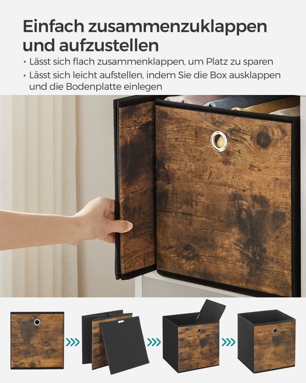 Opbevaringsboks-sæt af 6-vintage brun-zwart