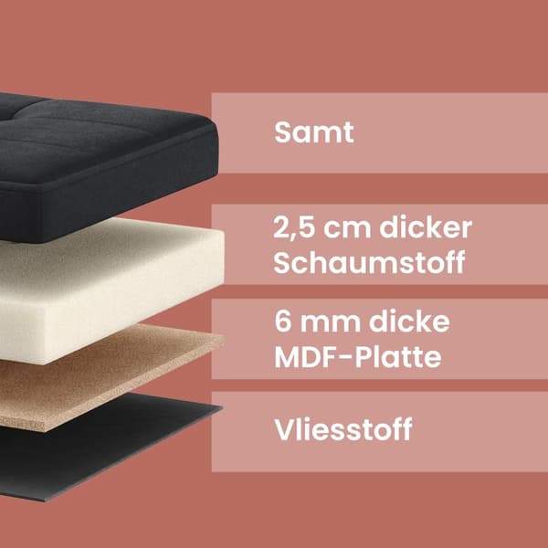 Sofa med opbevaringsplads - fløjlsædeboks med låg - foldning opbevaringsboks - Antracit