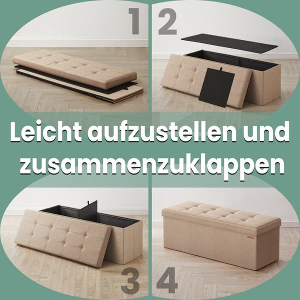Soffa med lagringsutrymme - 38 x 110 x 38 cm - säteslåda - stort format (3)