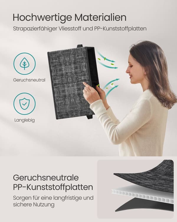 Lagringslådor uppsättning av 3 40 x 30 x 24 cm bläck -svart