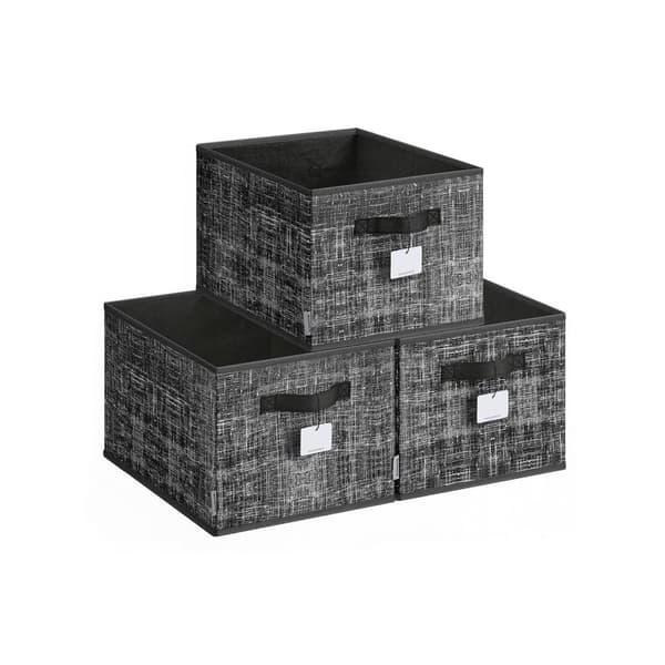 Lagringslådor uppsättning av 3 40 x 30 x 24 cm bläck -svart