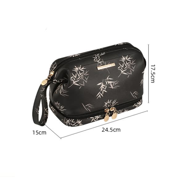 INF Elegant svart PU-skinn kosmetikkveske - Reiseorganisator