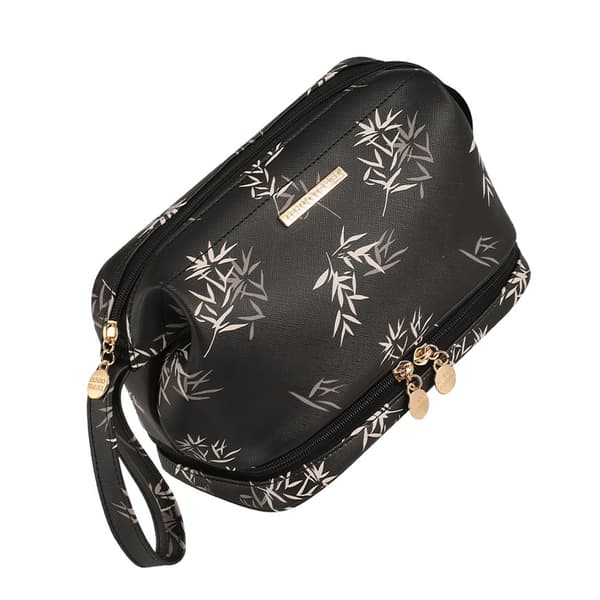 INF Elegant svart PU-skinn kosmetikkveske - Reiseorganisator