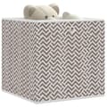 Miniatyrbild 1 av 2: Vikbar förvaringslådor 4 st brun 32x32x32 cm non-woven tyg