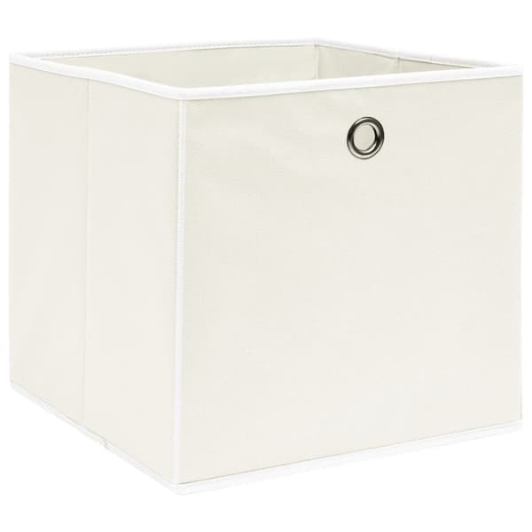 Förvaringslådor 4 st vit 32x32x32 cm tyg